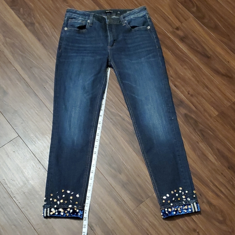 Miss Me Dark Blue Embellished Ankle Jeans - Picture 7 of 7